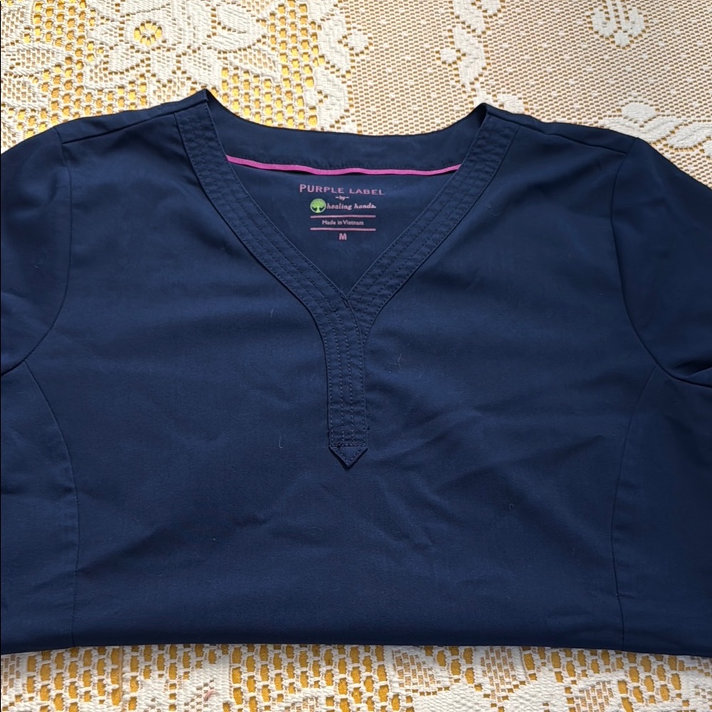 Purple Label Navy Blue Scrub Top